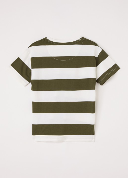 Levi's T-shirt met streepprint - voorkant 2 olijfgroen