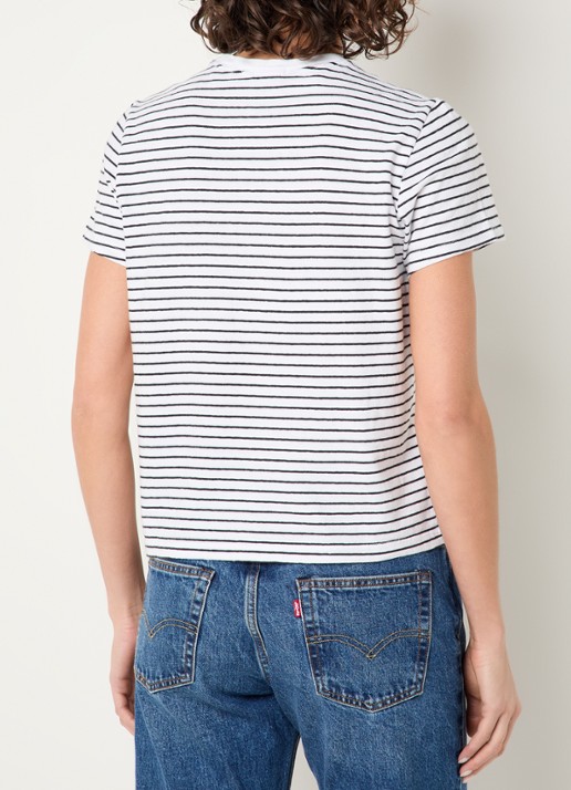 Levi's T-shirt met streepprint - achterkant 3 wit