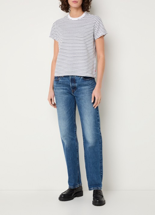 Levi's T-shirt met streepprint - voorkant 2 wit