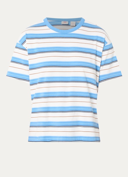 Levi's T-shirt met streepprint - voorkant 3 blauwgrijs