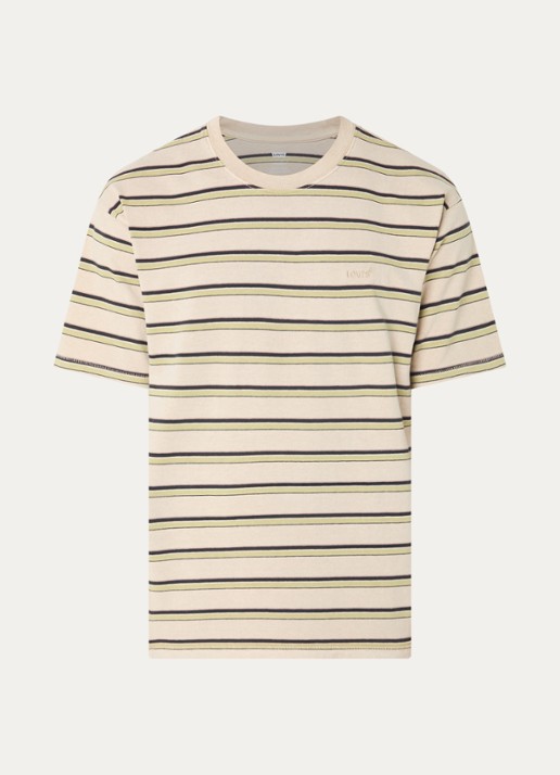 Levi's T-shirt met streepprint - voorkant 3 beige