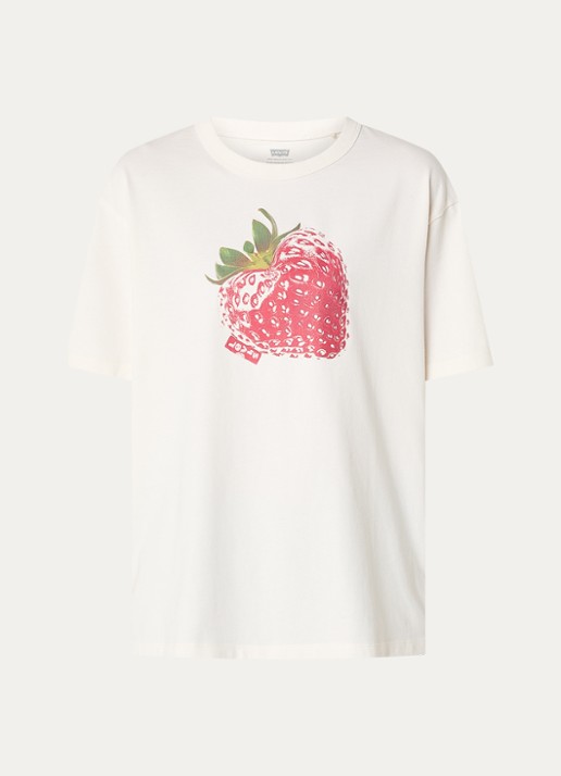 Levi's Tabor T-shirt met print - voorkant creme