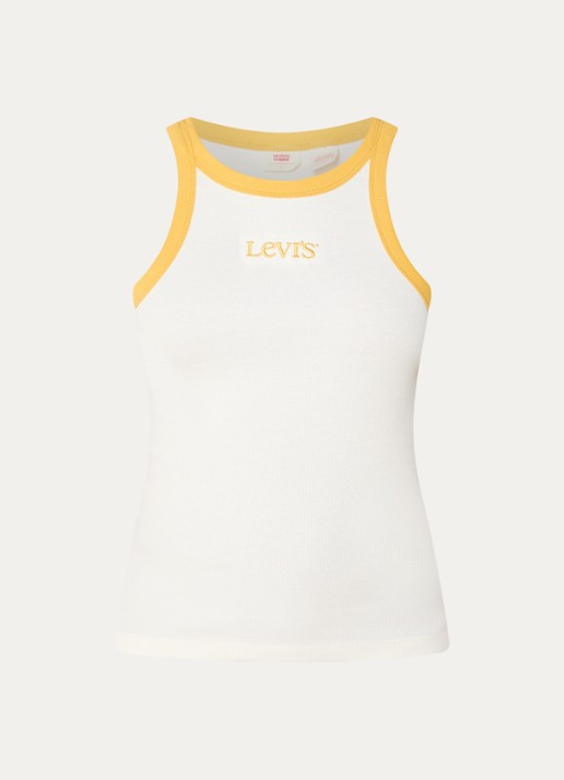 Levi's Tanktop met logo - voorkant gebroken wit