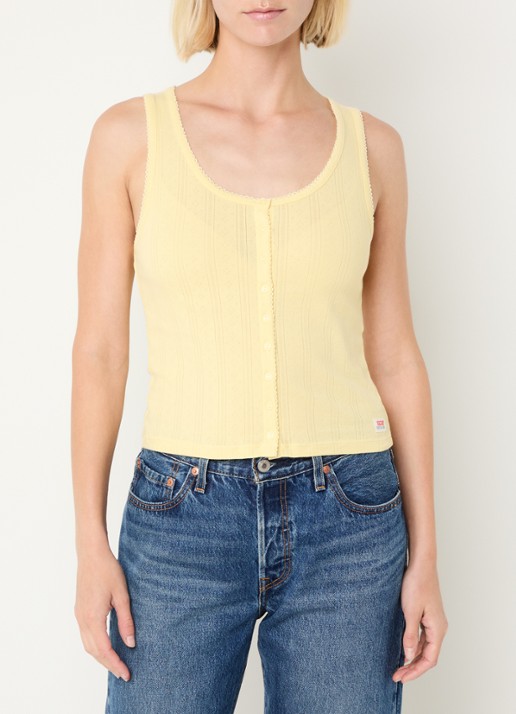 Levi's Tanktop met ronde hals - detail 4 geel