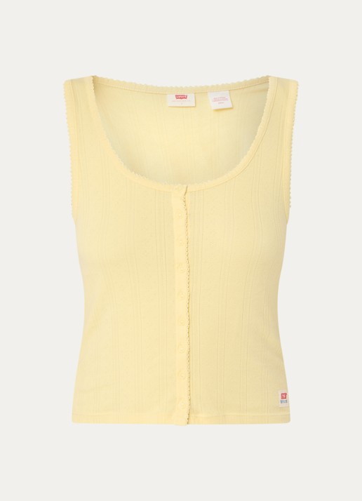 Levi's Tanktop met ronde hals - voorkant geel