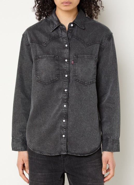 Levi's Teodora blouse van chambray met borstzakken