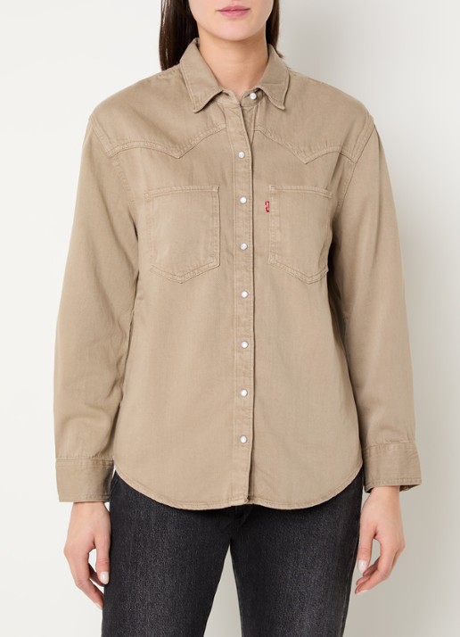 Levi's Teodora blouse van chambray met borstzakken