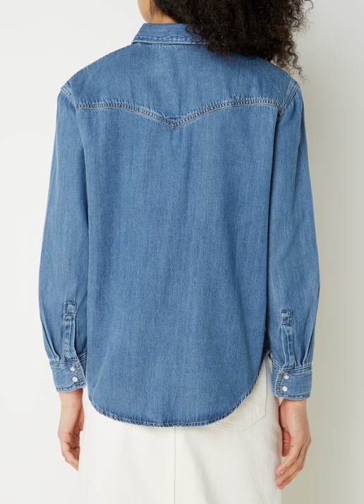 Levi's Teodora blouse  van chambray - achterkant blauw