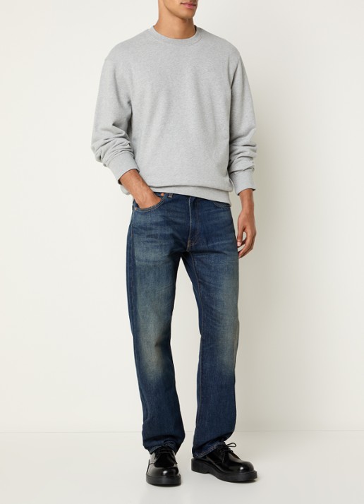 Levi's The Original sweater met gemêleerd dessin en logoborduring - voorkant 4 grijsmele