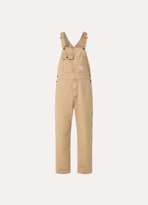 Levi's Tigers Eye loose fit tuinbroek van denim - voorkant 3 camel