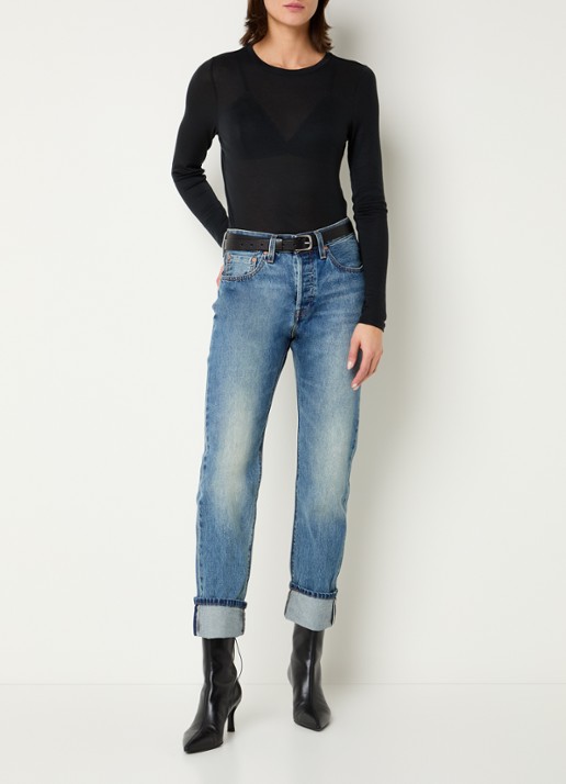 Levi's Top met ribstructuur - voorkant 4 zwart