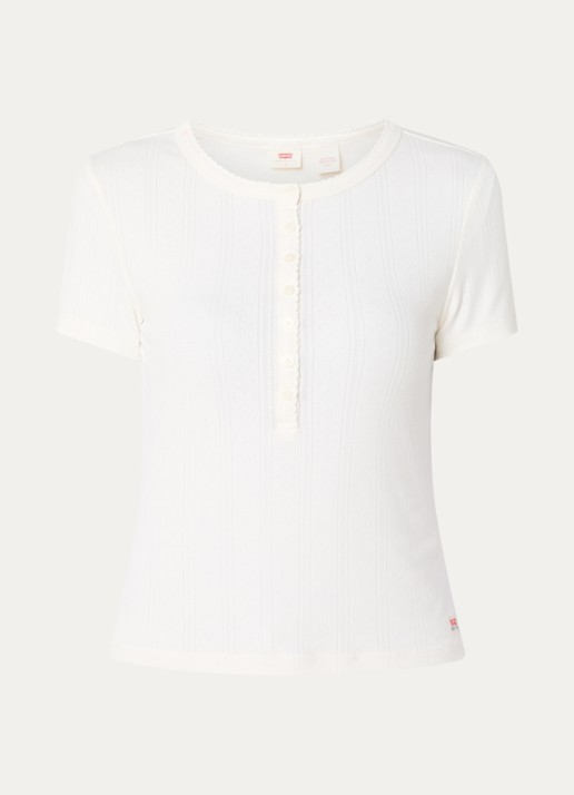 Levi's Top met ronde hals - voorkant 3 gebroken wit