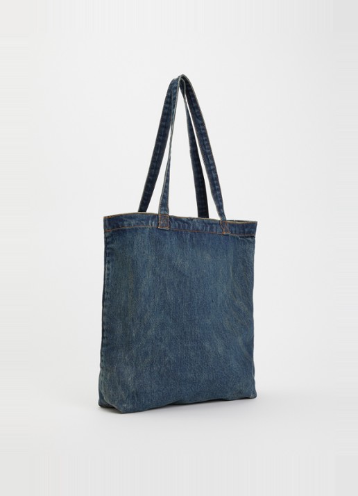 Levi's Tote schoudertas van denim - achterkant donkerblauw