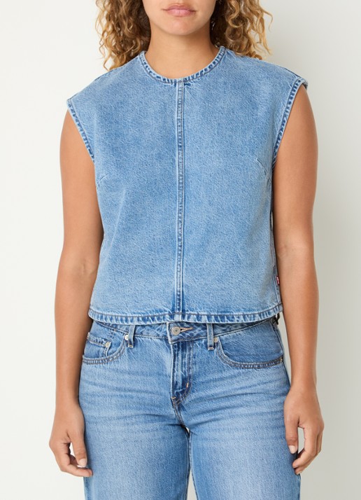 Levi's Tuniek van denim met ronde hals - detail 2 indigo