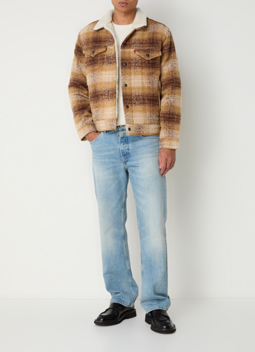 Levi's Type 3 jack in wolblend met teddy voering - voorkant 4 bruin