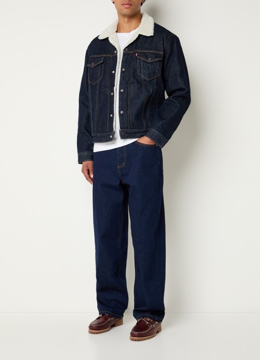 Levi's Type 3 Sherpa spijkerjas met teddy voering en steekzakken - voorkant 2 indigo