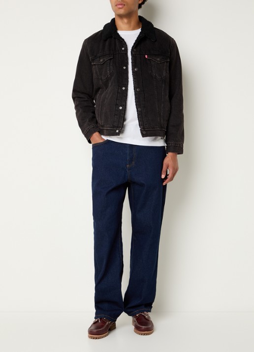 Levi's Type 3 Sherpa spijkerjas met teddy voering en steekzakken - voorkant 4 zwart