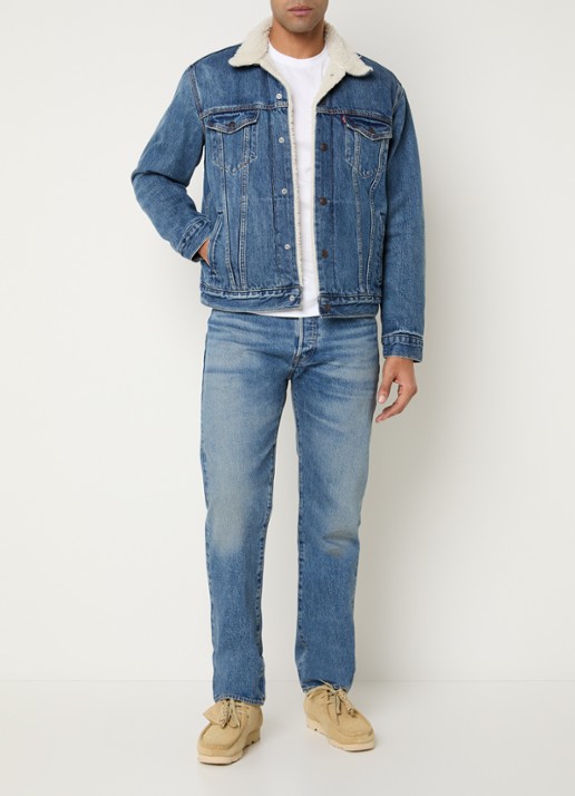 Levi's Type 3 spijkerjas met teddy voering en borstzakken - voorkant 3 indigo