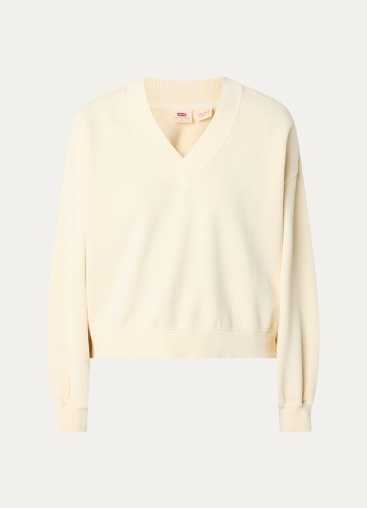 Levi's Vintage cropped sweater met V-hals - voorkant 2 lichtgeel