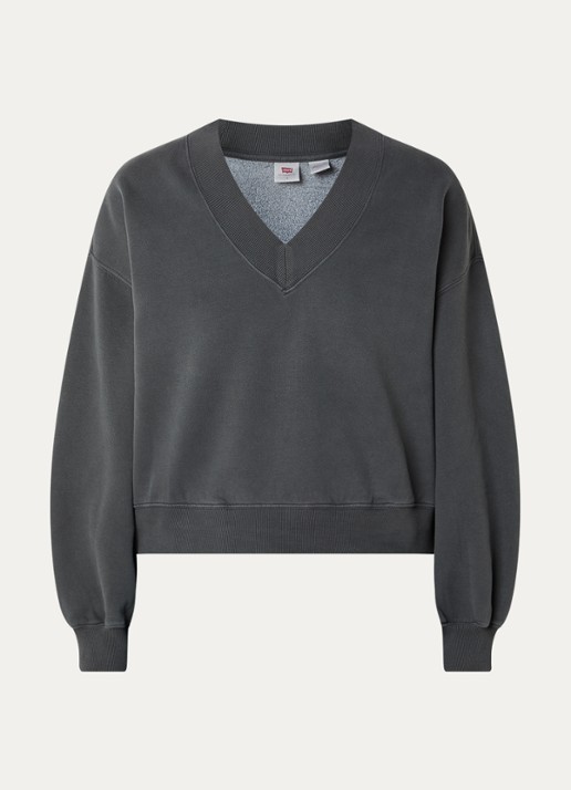 Levi's Vintage cropped sweater met V-hals - voorkant 3 antraciet