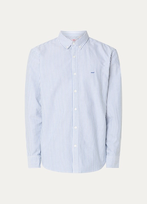 Levi's Waylon overhemd met streepprint - voorkant 2 lichtblauw