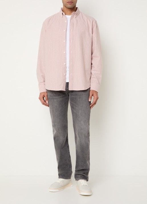 Levi's Waylon regular fit overhemd met streepprint - voorkant 2 zalmroze