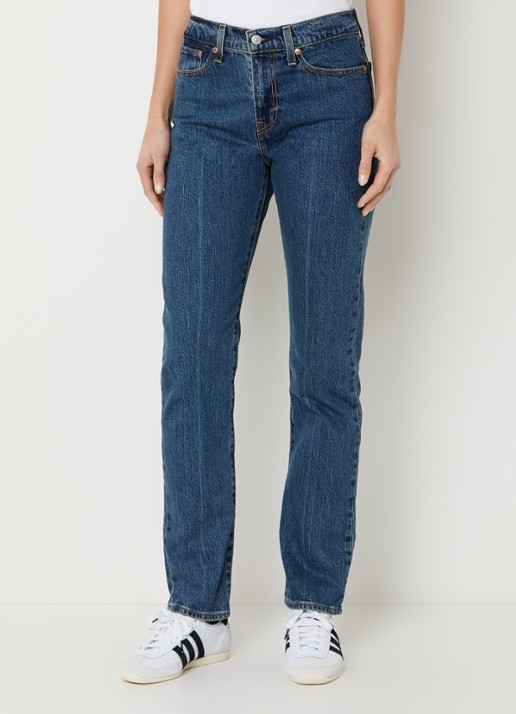 Levi's Wedgie high waist slim fit jeans met donkere wassing