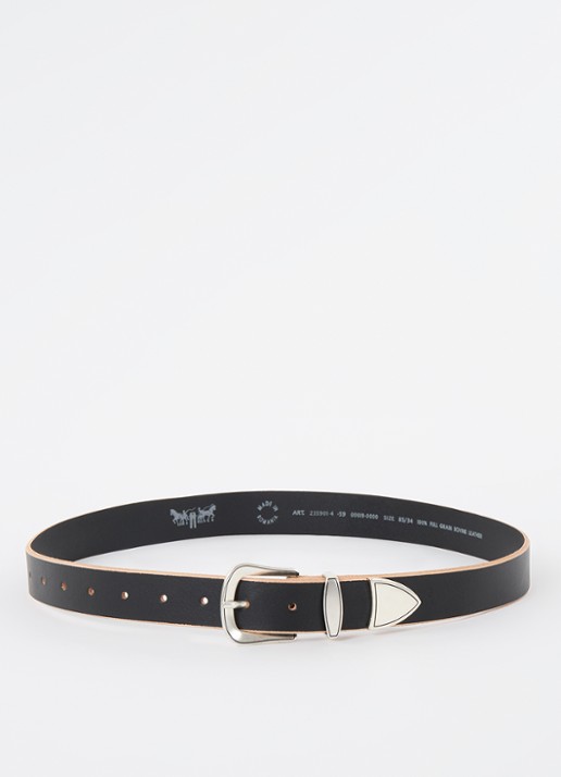 Levi's Western riem van leer - voorkant zwart