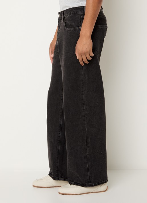 Levi's Wide leg jeans met gekleurde wassing - detail 3 zwart