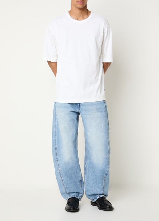 Levi's Wide leg jeans met lichte wassing en steekzakken - voorkant 2 blauwgrijs