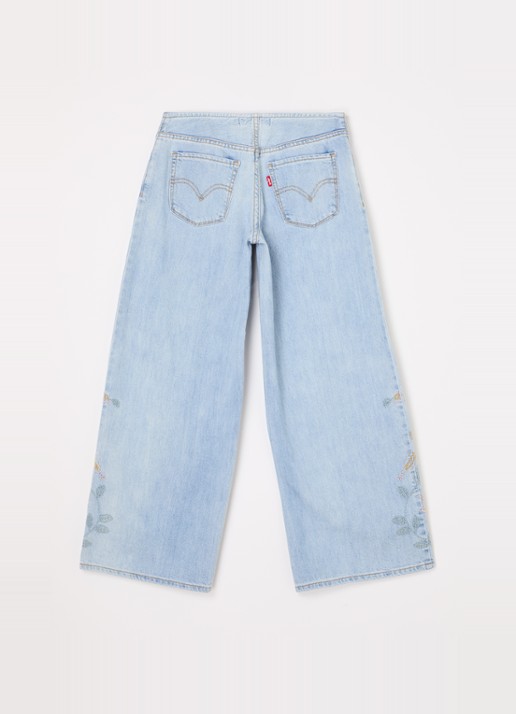 Levi's Wide leg jeans met lichte wassing - voorkant 2 indigo