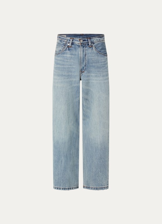Levi's Wide leg jeans met lichte wassing - voorkant indigo