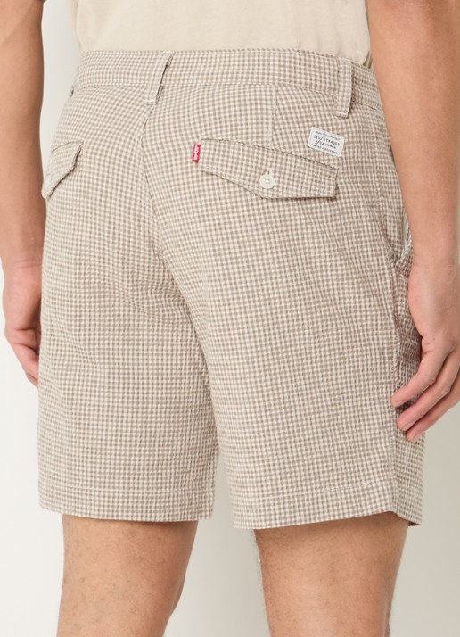 Levi's XX straight fit korte broek met ruitdessin - achterkant 4 beige