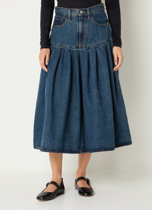 Levi's Yoked midi spijkerrok met plooidetail