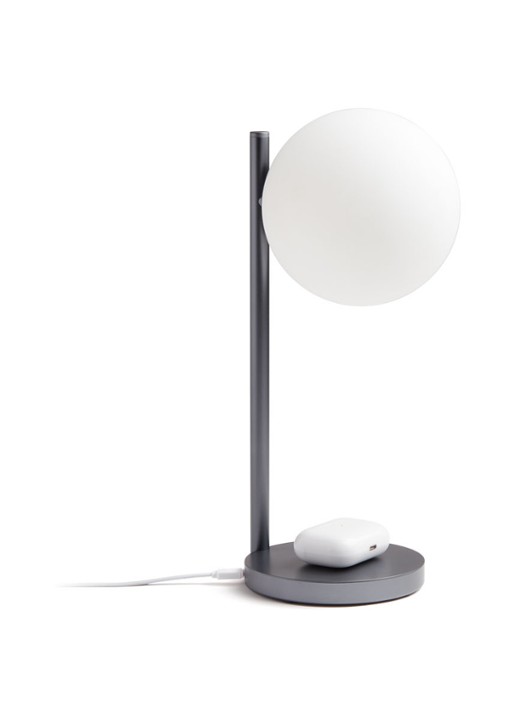 Lexon Bubble tafellamp met oplaadfunctie 30 cm - detail 5 grijs