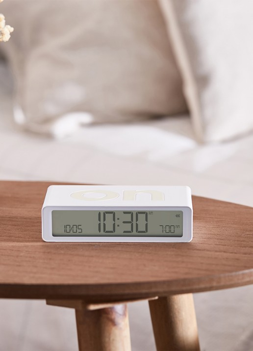 Lexon Flip Classic wekker - detail 7 wit