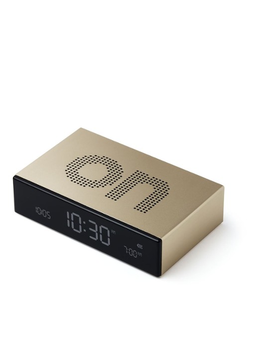 Lexon Flip Premium digitale wekker - detail 4 beige