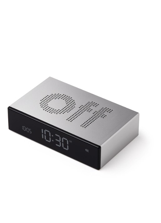 Lexon Flip Premium digitale wekker - detail 4 zilver