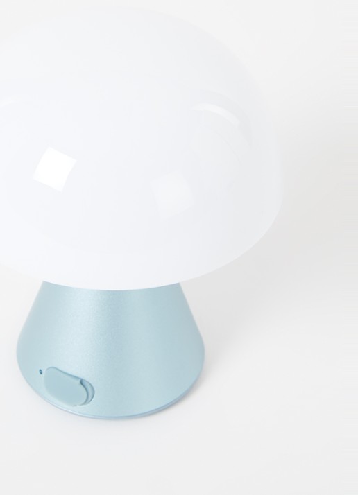 Lexon Mina Mini tafellamp 8 x Ø7 cm - voorkant 2 lichtblauw