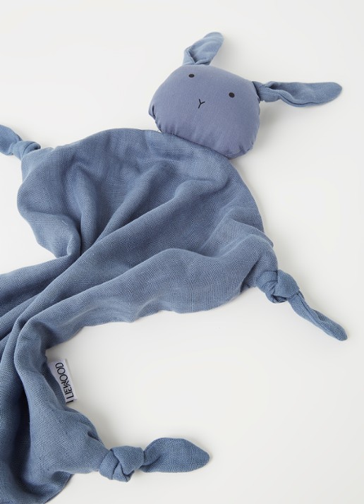 Liewood Agnete konijn knuffeldoekje - detail blauw