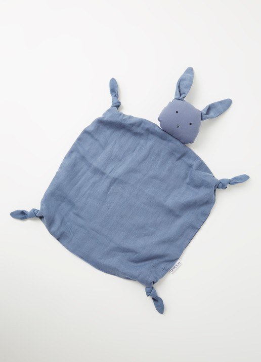 Liewood Agnete konijn knuffeldoekje - voorkant 3 blauw