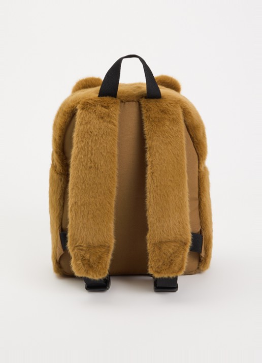 Liewood Denise Tiger Plush rugzak - achterkant 3 cognac