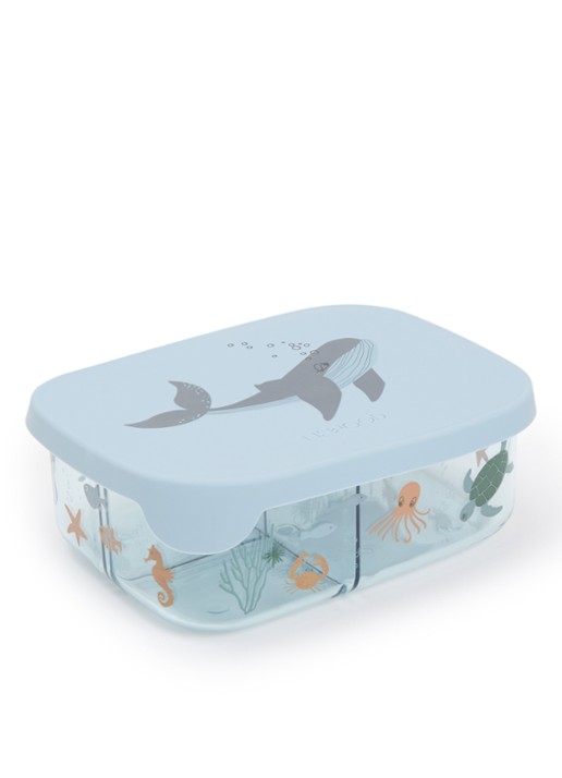 Liewood Gro Classic Dot babynest van biologisch katoen - voorkant staalblauw