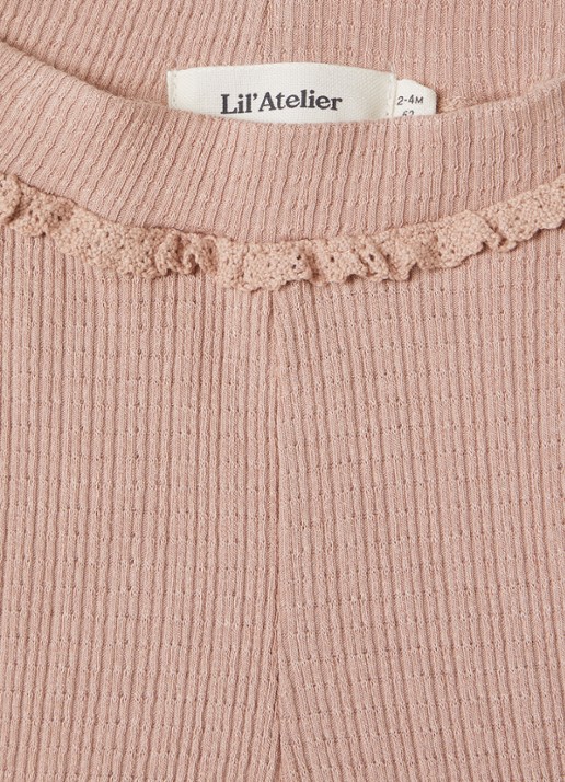 Lil 'Atelier NBFBabette legging met ruches - detail oudroze