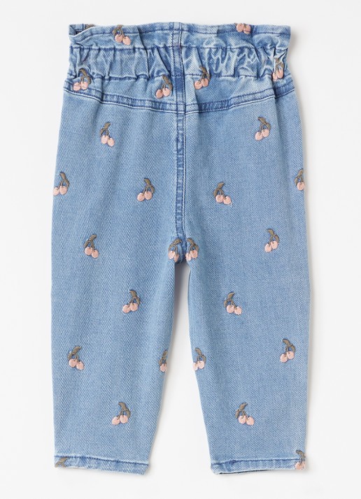 Lil 'Atelier NBFDeva loose fit jeans met borduring - voorkant 3 indigo