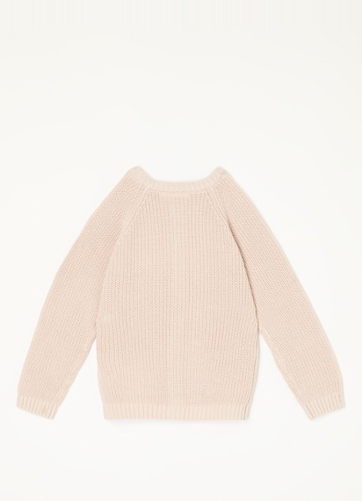Lil 'Atelier NBFEmlen grofgebreid vest van  katoen - achterkant 3 lichtroze