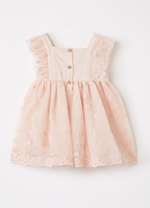 Lil 'Atelier NBFFeya tuniekjurk met tule - voorkant 4 roze