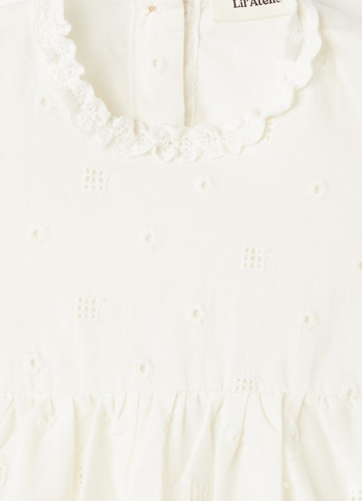 Lil 'Atelier NBFFlores tuniekjurk met broderie - detail 5 gebroken wit