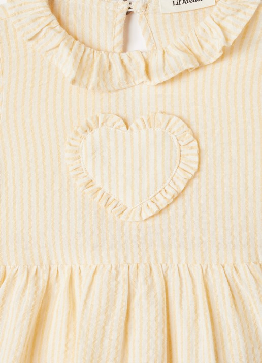 Lil 'Atelier NBFFolly jurk met streepprint - detail 6 beige