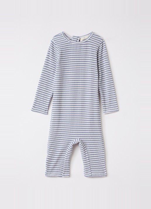 Lil 'Atelier NBFFredo babypak met streepprint - voorkant 3 staalblauw
